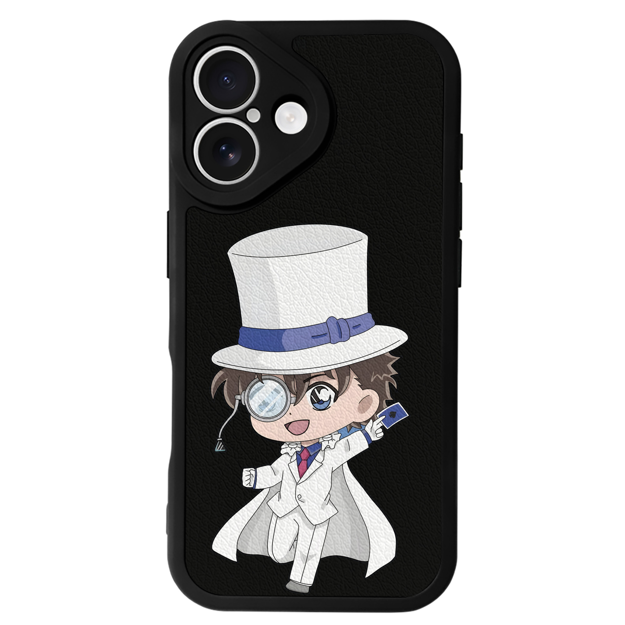 （画像用） 名探偵コナン くろば かいと Detective Conan Kuroba Kaito 【iPhone 16シリーズ対応】シリコンスマホケース（レザー調） 材質：シリコン